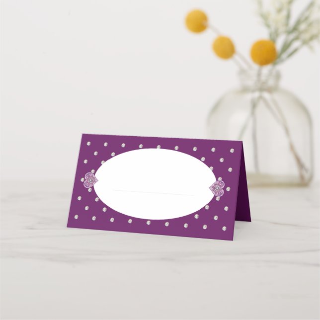 Cardinal red Rosace Place Card (Front)