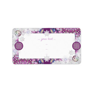 Cardinal red rosace & snowflake label