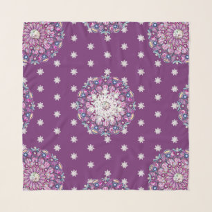 Cardinal red rosace & snowflake scarf