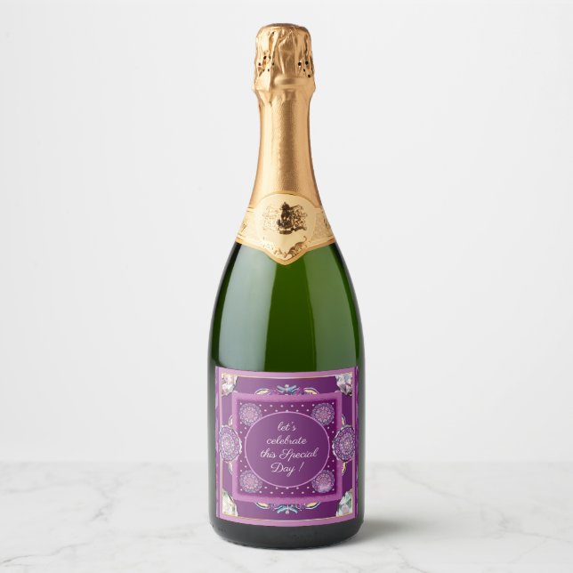 Cardinal Red Rosace Sparkling Wine Label (Front)