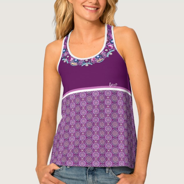 Cardinal Red Rosace Tank Top (Front)