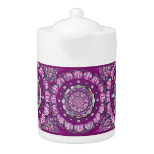 Cardinal red Rosace Teapot