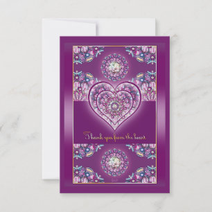 Cardinal Red Rosace Thank You Card
