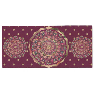 Cardinal Red Rosace Wood Flash Drive