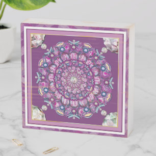 Cardinal red Rosace Wooden Box Sign