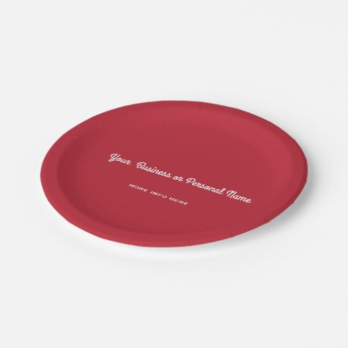 cardinal red solid color _personalized paper plates