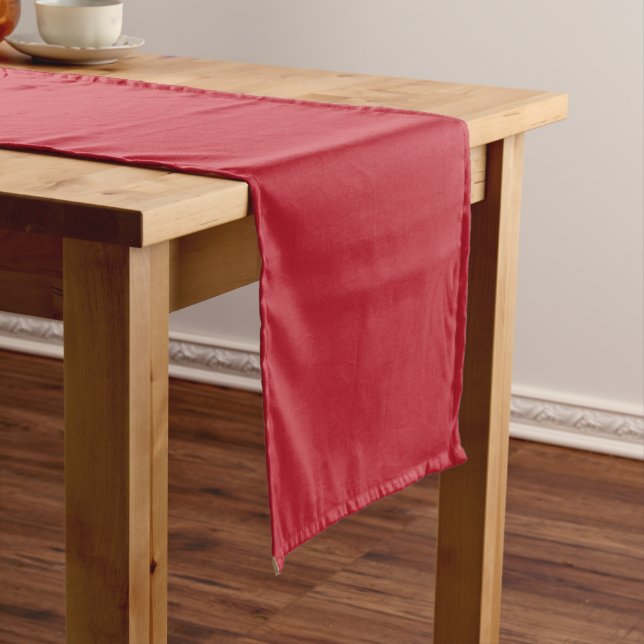 cardinal red solid color short table runner (In Situ)