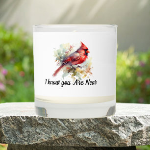 Cardinal Red Watercolor Personalize Scented Candle