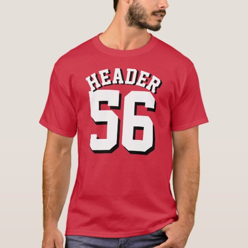 Cardinal Red  White Adults  Sports Jersey Design T_Shirt