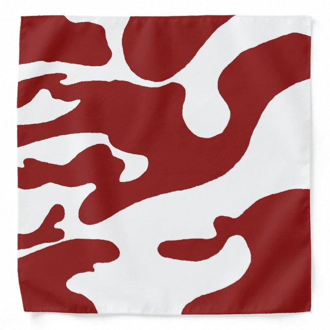 Cardinal Red White Camouflage California Bandana (Front)