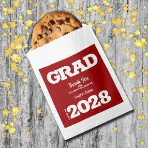 Cardinal Red White Graduation Party Favor Bag