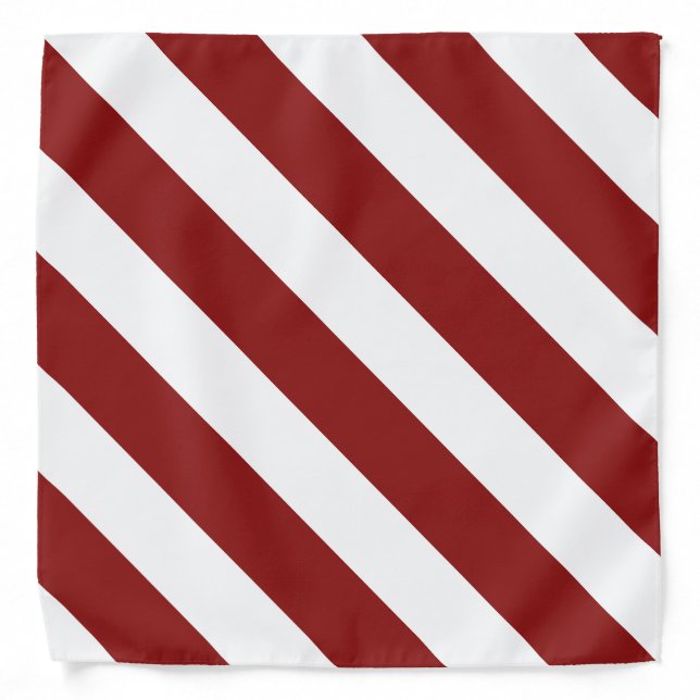 Cardinal Red White  Striped Bandana (Front)