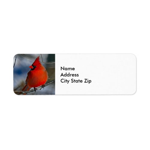 Cardinal Red Winter Photo Label