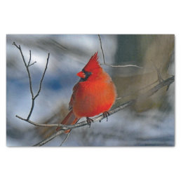Cardinal Red Winter Photo Tissue Paper