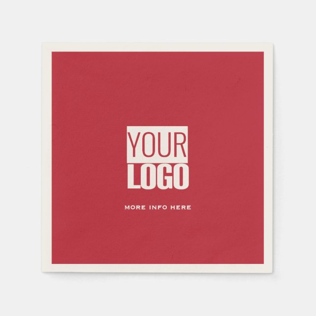 cardinal red  with your  logo  napkins (Front)