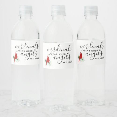 Cardinal Remembrance Celebration of Life  Water Bottle Label