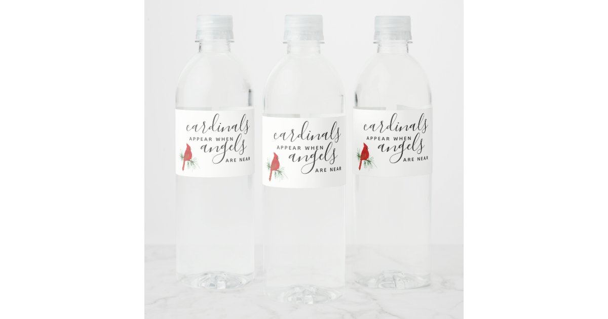 Cardinal Remembrance Celebration of Life Water Bottle Label ...