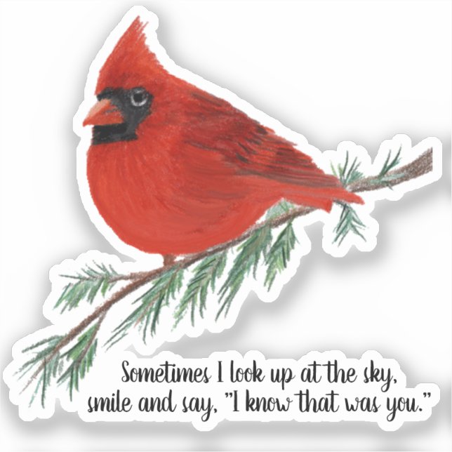 Cardinal Remembrance Custom-Cut Vinyl Sticker (Front)