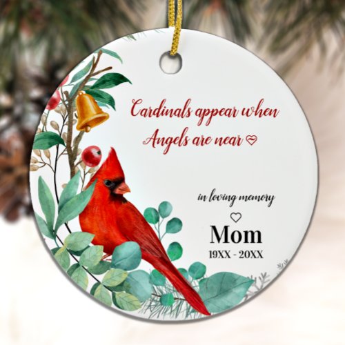 Cardinal Remembrance Keepsake Personalized Photo  Ceramic Ornament