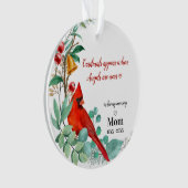Cardinal Remembrance Keepsake Personalized Photo Ornament (Front)