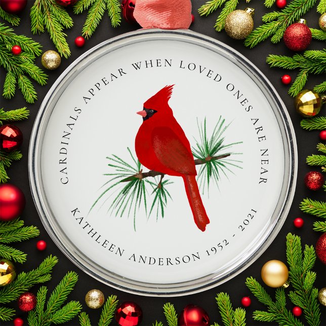 Cardinal Remembrance Metal Ornament (Creator Uploaded)
