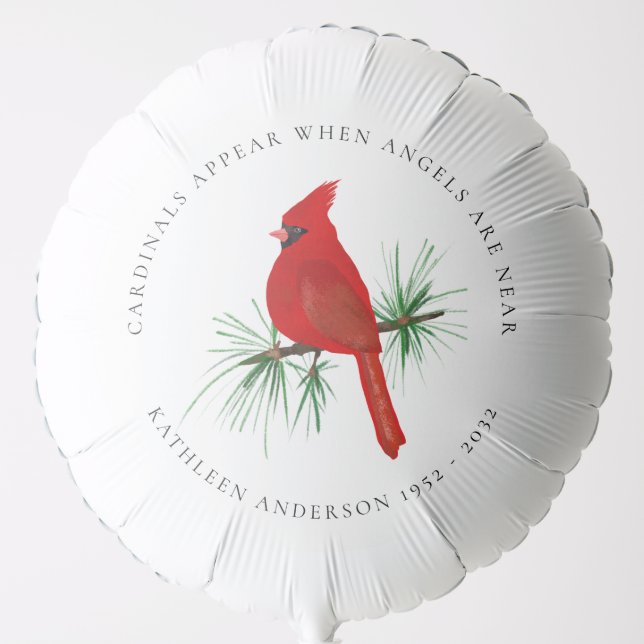 Cardinal Remembrance Tribute Balloon (Front)