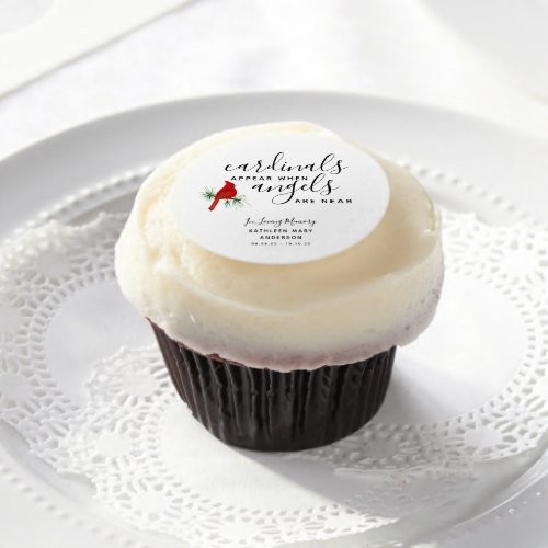 Cardinal Remembrance Tribute   Edible Frosting Rounds