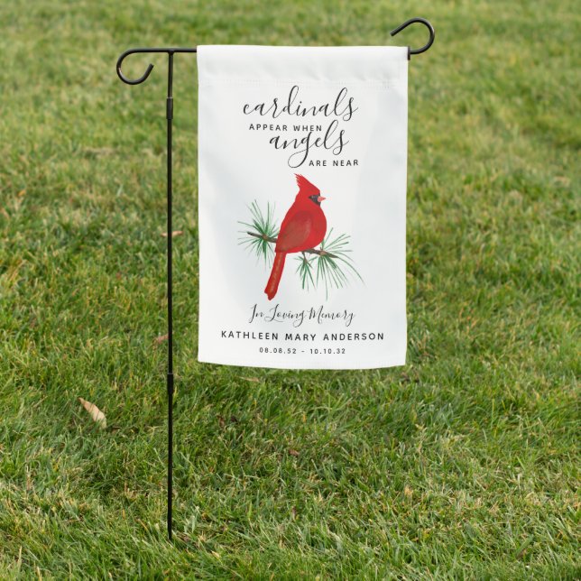 Cardinal Remembrance Tribute Graveside Garden Flag (In SItu)
