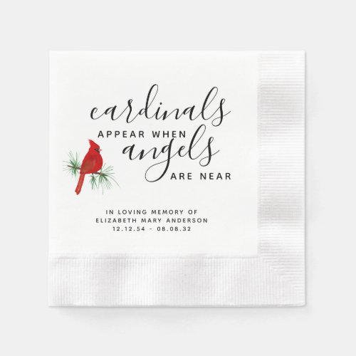 Cardinal Remembrance Tribute  Napkins