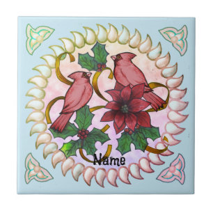 Cardinal Ribbons Ceramic Tile
