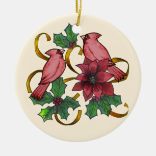 Cardinal Ribbons ornament