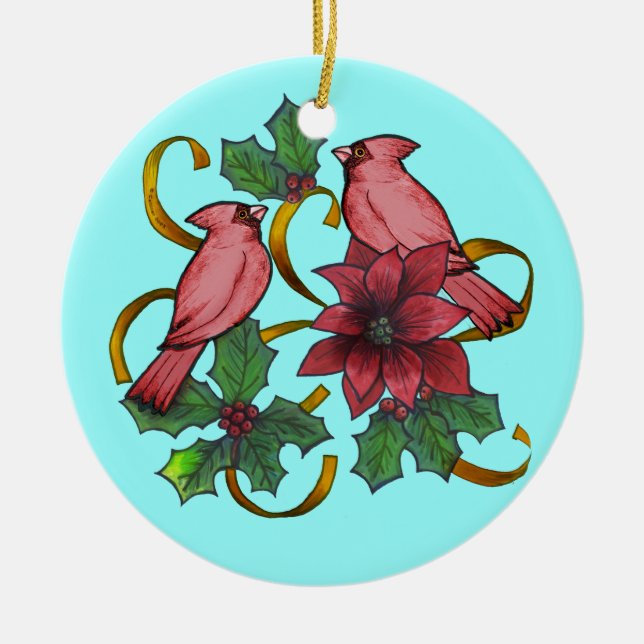 Cardinal Ribbons ornament (Front)