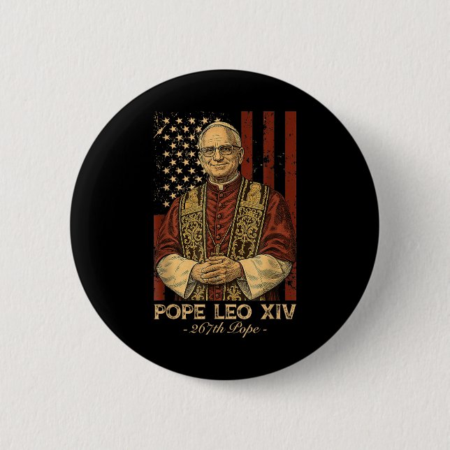 Cardinal Robert Francis Prevost Pope Leo Xiv Ameri Button (Front)