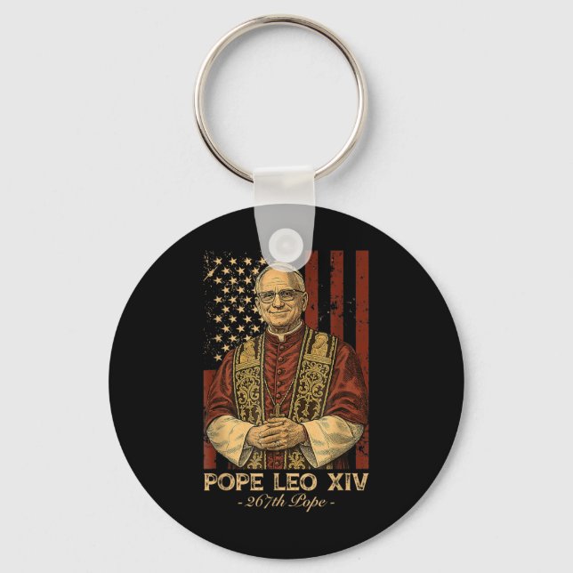 Cardinal Robert Francis Prevost Pope Leo Xiv Ameri Keychain (Front)