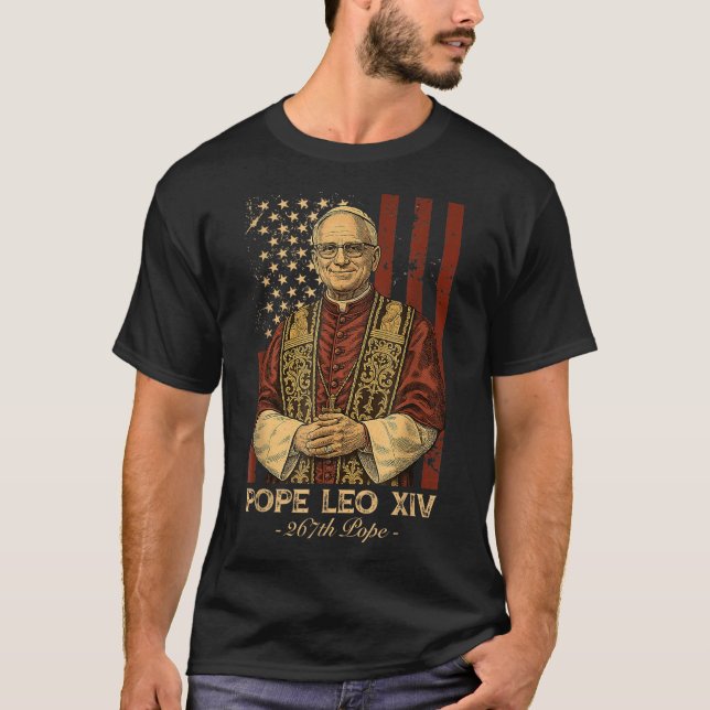 Cardinal Robert Francis Prevost Pope Leo Xiv Ameri T-Shirt (Front)