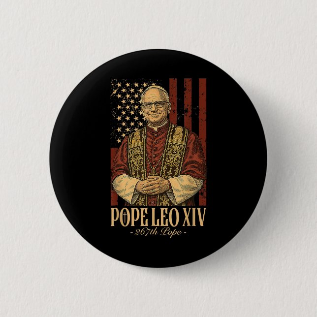 Cardinal Robert Prevost Pope Leo Xiv 1  Button (Front)