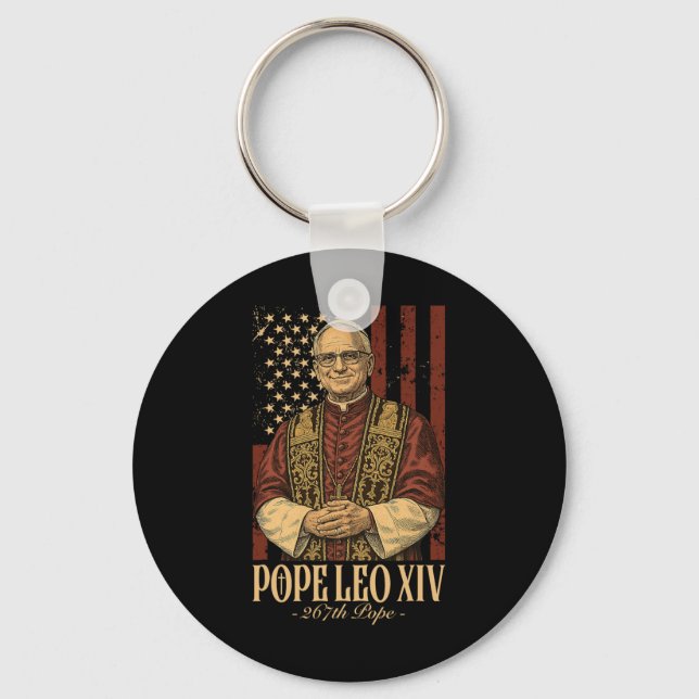 Cardinal Robert Prevost Pope Leo Xiv  Keychain (Front)