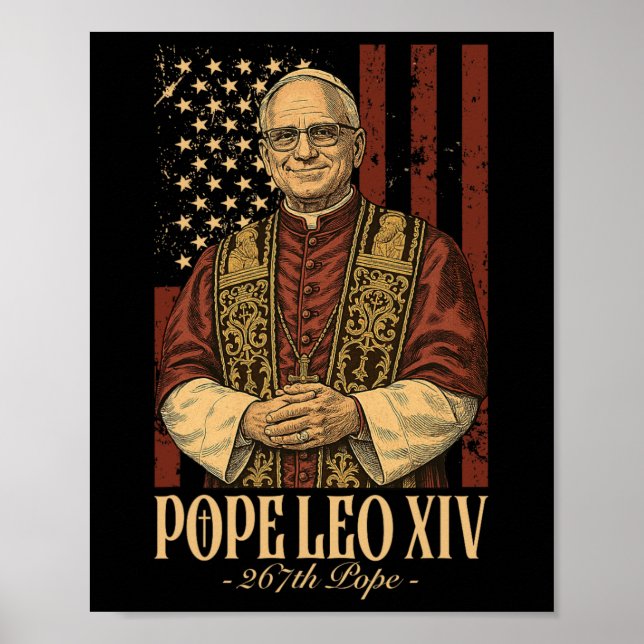 Cardinal Robert Prevost Pope Leo Xiv  Poster (Front)