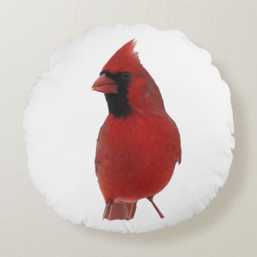 Cardinal Round Throw Pillow