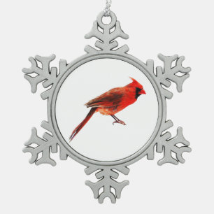 Cardinal(s) Snowflake Pewter Christmas Ornament