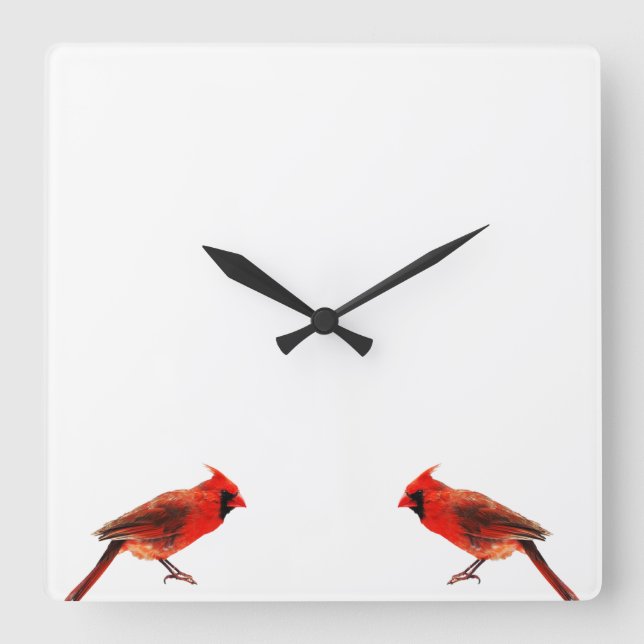 Cardinal(s) Square Wall Clock (Front)