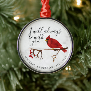 Cardinals for Remembering your loved ones ornament a pair of red birds glass decoration
