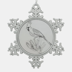 Cardinal Snowflake Framed Ornament