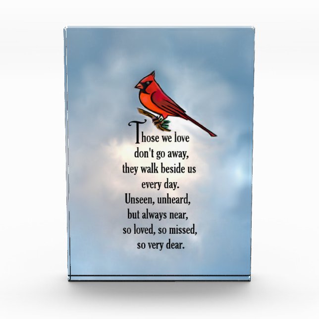 Cardinal "So Loved" Poem Acrylic Award (Front)