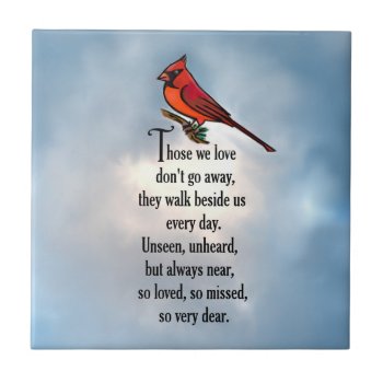 Cardinal "so Loved" Poem Ceramic Tile by AlwaysInMyHeart at Zazzle