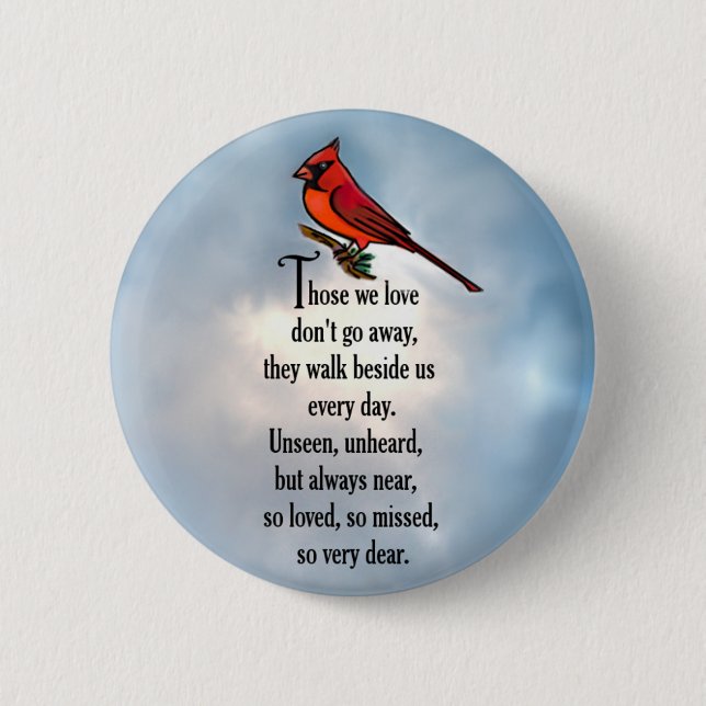 Cardinal "So Loved" Poem Pinback Button (Front)