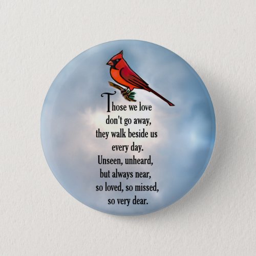 Cardinal So Loved Poem Pinback Button