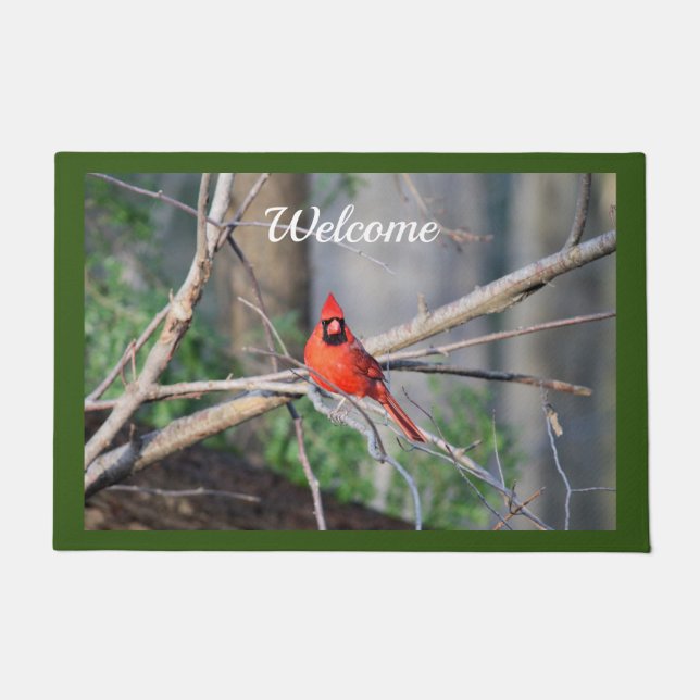 Cardinal Spring Woods Doormat (Front)