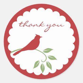 Cardinal Sticker - Thank You by AJsGraphics at Zazzle