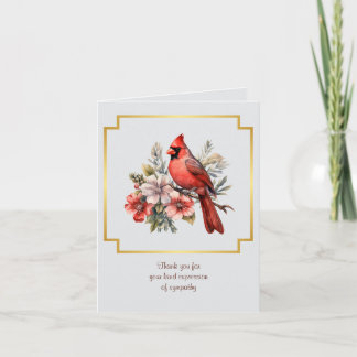 Cardinal Sympathy Thank You Folded Note Card